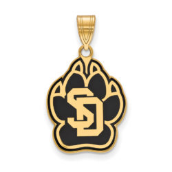 14k Gold Plated Silver South Dakota Large Enamel Pendant