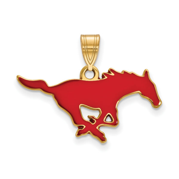 14k Gold Plated Silver Southern Methodist U. MD Enamel Pendant