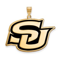 14k Gold Plated Silver Southern U. XL Enamel Pendant