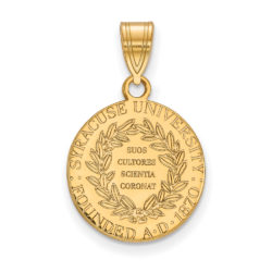 14k Gold Plated Silver Syracuse U. Medium Crest Pendant