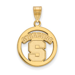 14k Gold Plated Silver Syracuse U. Small Circle Pendant