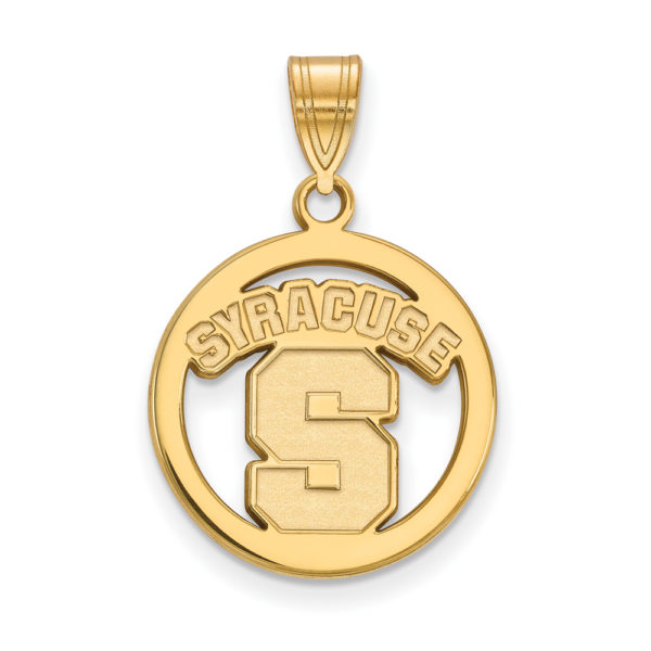 14k Gold Plated Silver Syracuse U. Small Circle Pendant