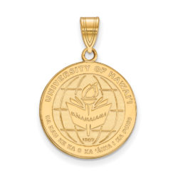 14k Gold Plated Silver The U. of Hawai'i Large Crest Pendant