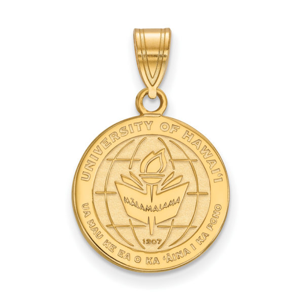 14k Gold Plated Silver The U. of Hawai'i Medium Crest Pendant