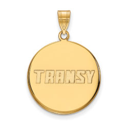 14k Gold Plated Silver Transylvania U. Large Disc Pendant