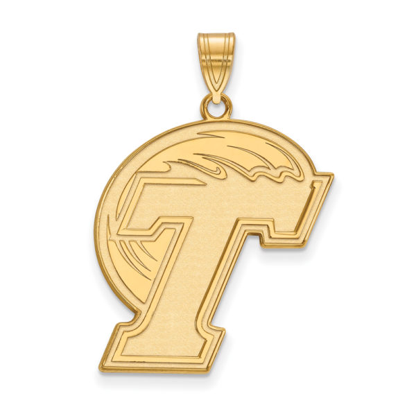 14k Gold Plated Silver Tulane U. XL Enamel Pendant