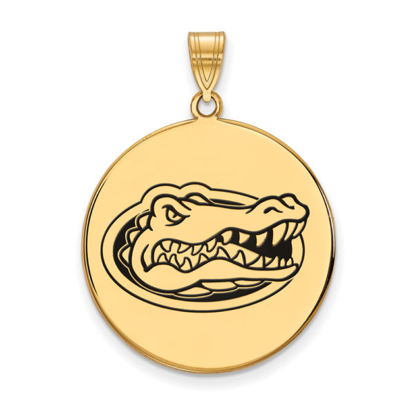 14k Gold Plated Silver U of Florida XL Enamel Disc Mascot Pendant