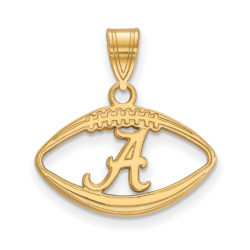 14k Gold Plated Silver U. of Alabama Football Pendant