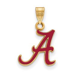 14k Gold Plated Silver U. of Alabama Small Enamel Pendant