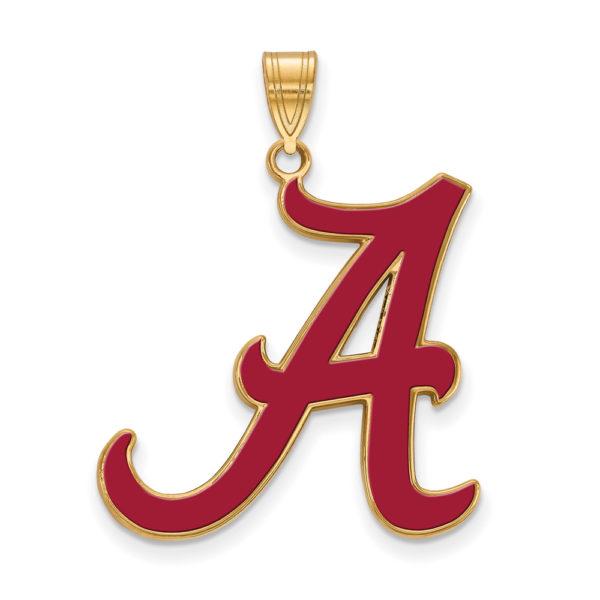 14k Gold Plated Silver U. of Alabama XL Enamel Pendant