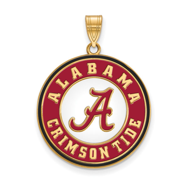 14k Gold Plated Silver U. of Alabama XL Enameled Pendant