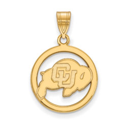 14k Gold Plated Silver U. of Colorado Small Circle Pendant