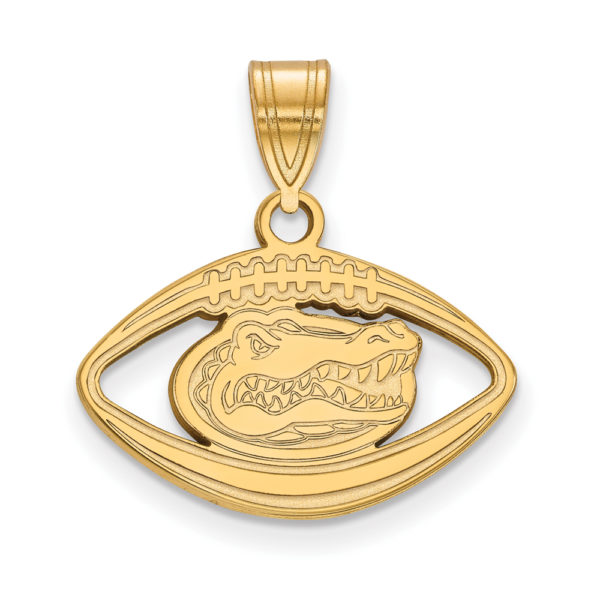 14k Gold Plated Silver U. of Florida Football Pendant