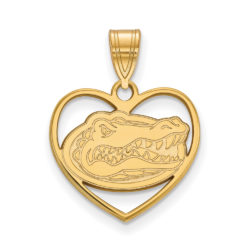 14k Gold Plated Silver U. of Florida Heart Pendant