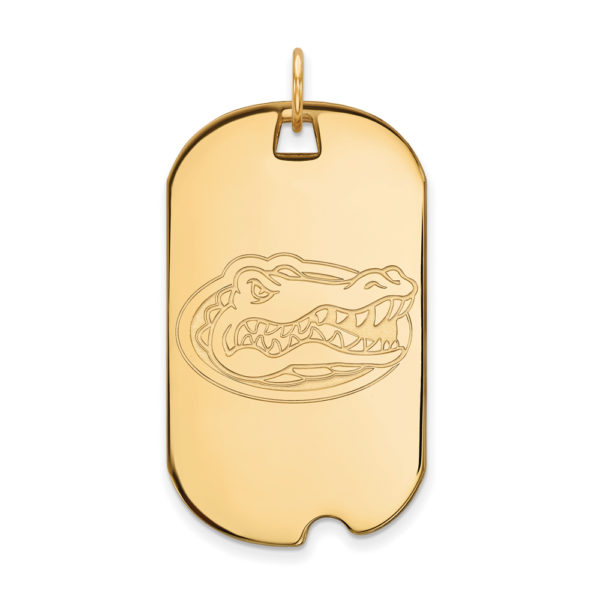 14k Gold Plated Silver U. of Florida Large Dog Tag Pendant