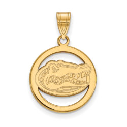 14k Gold Plated Silver U. of Florida Small Circle Pendant