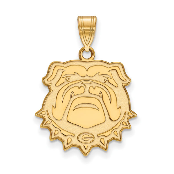 14k Gold Plated Silver U. of Georgia Large Bulldog Pendant