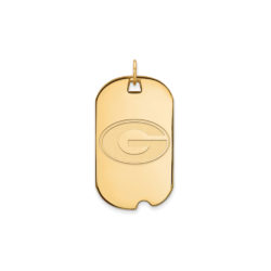 14k Gold Plated Silver U. of Georgia Large 'G' Dog Tag Pendant