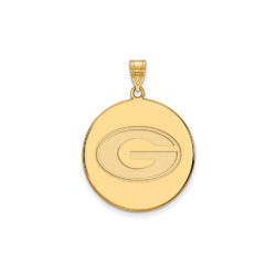 14k Gold Plated Silver U. of Georgia XL Disc 'G' Pendant