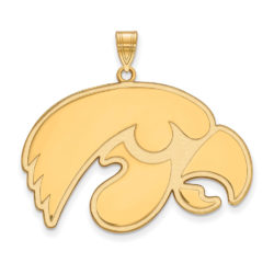 14k Gold Plated Silver U. of Iowa XL Mascot Pendant