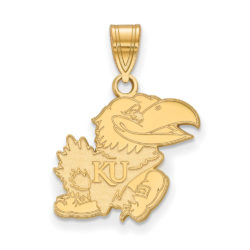 14k Gold Plated Silver U. of Kansas Medium Pendant