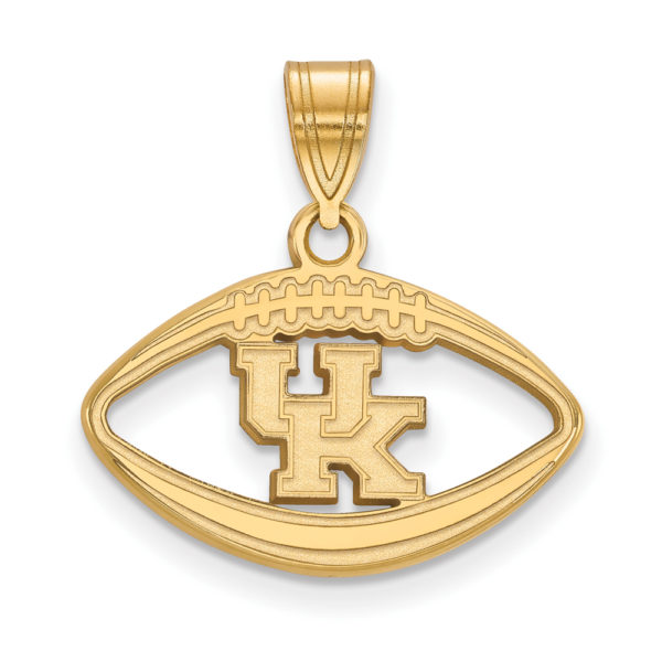 14k Gold Plated Silver U. of Kentucky Football 'UK' Pendant