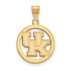 14k Gold Plated Silver U. of Kentucky Small Circle Pendant