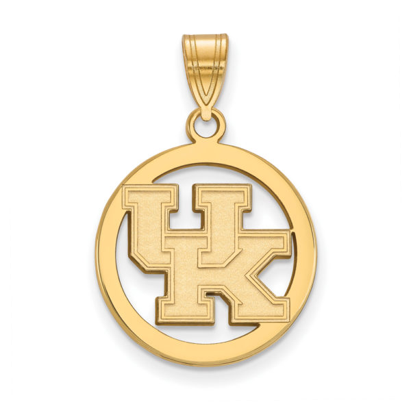 14k Gold Plated Silver U. of Kentucky Small Circle Pendant