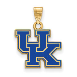 14k Gold Plated Silver U. of Kentucky Small Enamel Pendant