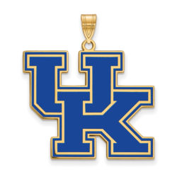 14k Gold Plated Silver U. of Kentucky XL Enamel Pendant