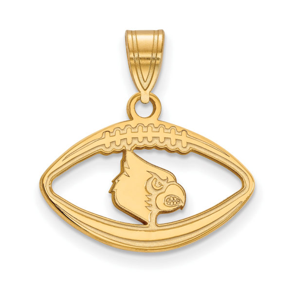 14k Gold Plated Silver U. of Louisville Football Pendant