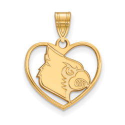 14k Gold Plated Silver U. of Louisville Heart Pendant