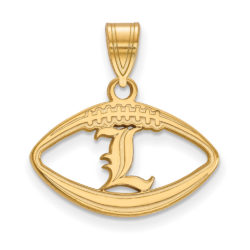 14k Gold Plated Silver U. of Louisville 'L' Football Pendant