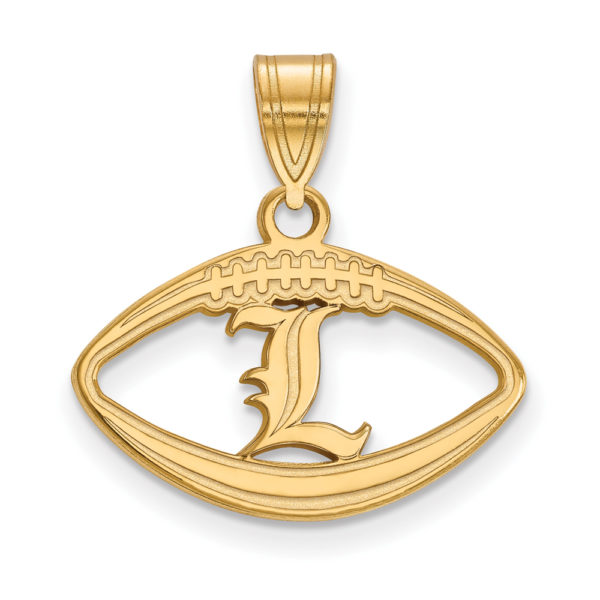 14k Gold Plated Silver U. of Louisville 'L' Football Pendant