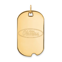 14k Gold Plated Silver U. of Mississippi Large Dog Tag Pendant