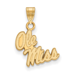 14k Gold Plated Silver U. of Mississippi Small 'Ole Miss' Pendant