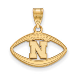 14k Gold Plated Silver U. of Nebraska Football Pendant