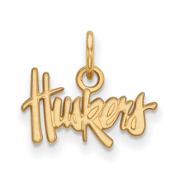 14k Gold Plated Silver U. of Nebraska XS (Tiny) 'Huskers' Charm