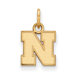 14k Gold Plated Silver U. of Nebraska XS (Tiny) Initial N Charm