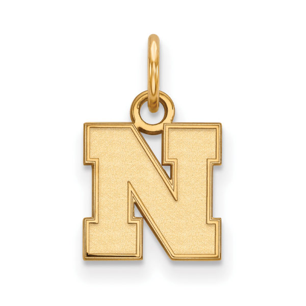 14k Gold Plated Silver U. of Nebraska XS (Tiny) Initial N Charm