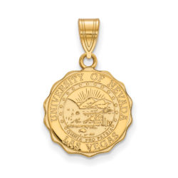 14k Gold Plated Silver U. of Nevada Las Vegas MD Crest Pendant