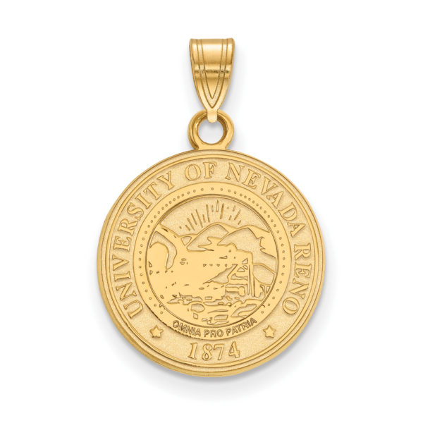 14k Gold Plated Silver U. of Nevada Medium Crest Pendant