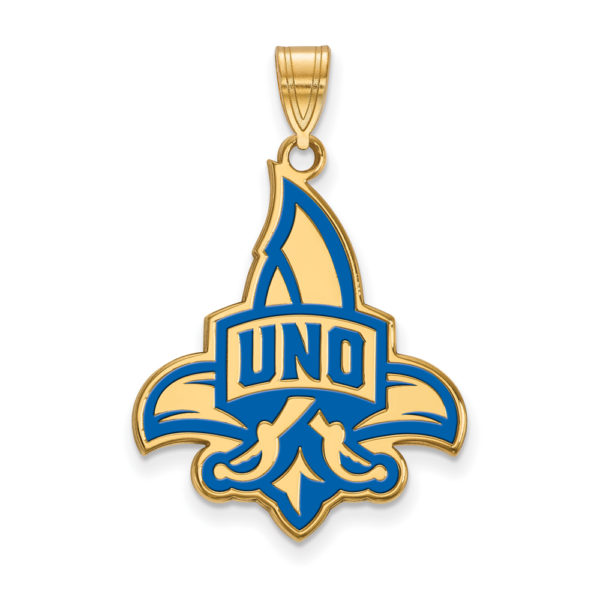 14k Gold Plated Silver U. of New Orleans XL Enamel Pendant