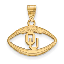 14k Gold Plated Silver U. of Oklahoma Football Pendant