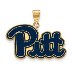 14k Gold Plated Silver U. of Pittsburgh Large Enamel Pendant