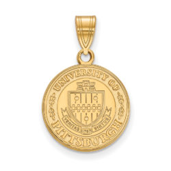 14k Gold Plated Silver U. of Pittsburgh Medium Crest Pendant