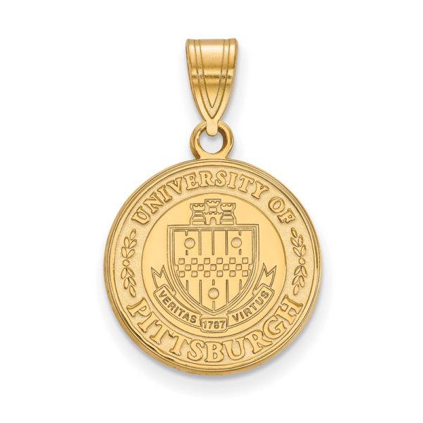 14k Gold Plated Silver U. of Pittsburgh Medium Crest Pendant