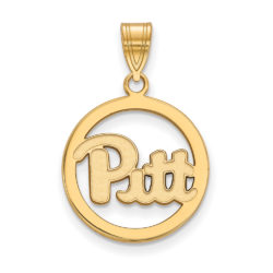 14k Gold Plated Silver U. of Pittsburgh Small Circle Pendant