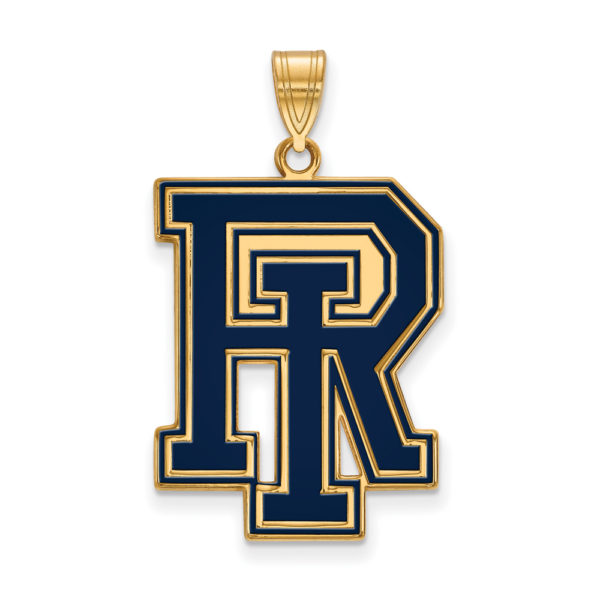 14k Gold Plated Silver U. of Rhode Island XL Enamel Pendant