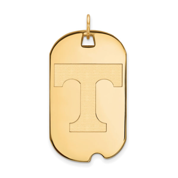 14k Gold Plated Silver U. of Tennessee Large Initial T Dog Tag Pendant